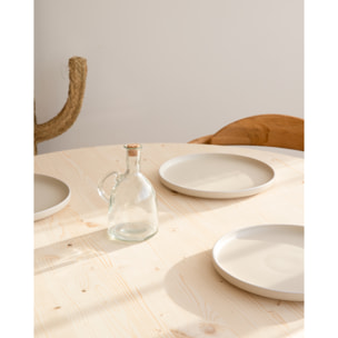 table à manger ronde en bois massif de couleur naturel de ø110 Hauteur: 75 Longueur: 110 Largeur: 110
