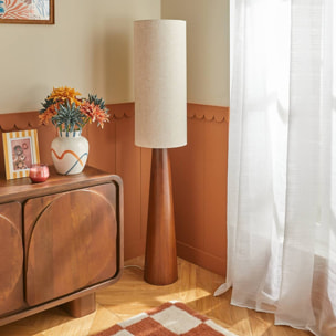 Lampadaire Sergio cylindrique H.150cm marron