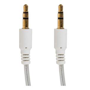 DAM Cavo Prolunga Doppio Jack 3,5mm 70x1x1 Cm. Colore bianco