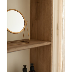 Estantería de madera maciza tono roble oscuro con 4 estantes Alto: 182 Largo: 80 Ancho: 20