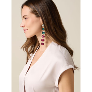 Oltre - T-shirt bimaterica scollo a V - Beige