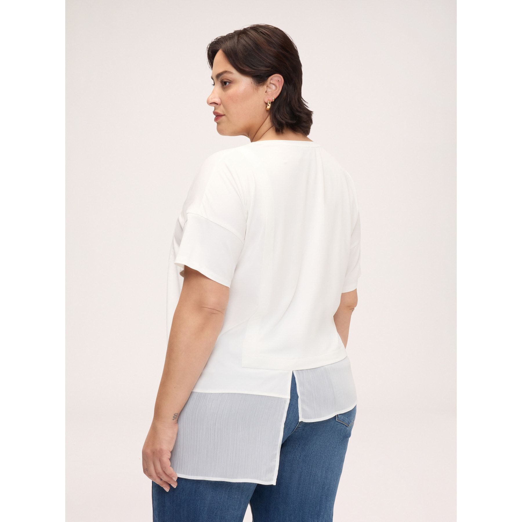 Fiorella Rubino - T-shirt con inserto asimmetrico - Bianco