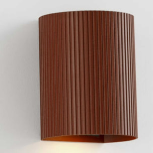 SOLE Lampada da parete rotondo terracotta scanalata