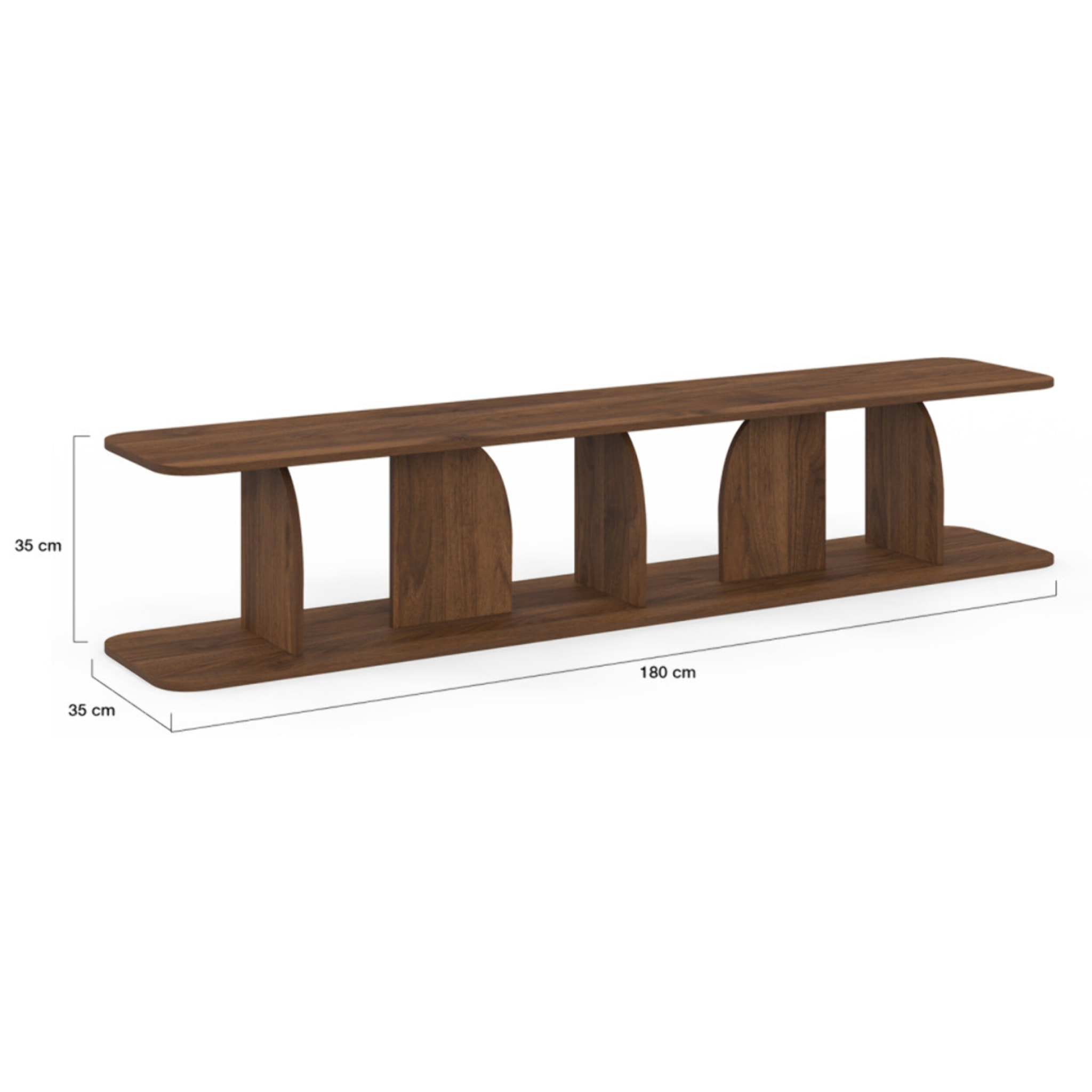 Meuble TV Japandi effet noyer L180cm