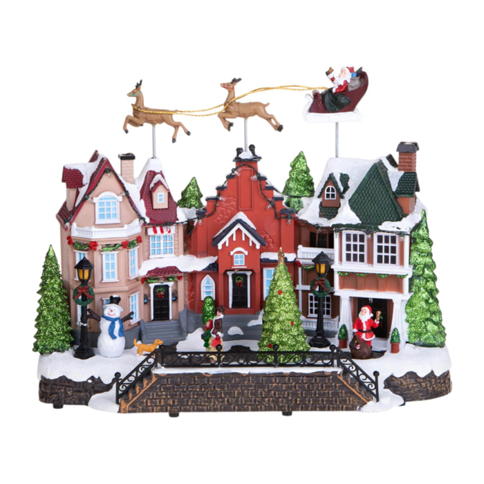 Villaggio con musica movimento e luci - Pezzi 1 - 39xH33x20cm - Bianchi Dino SpA