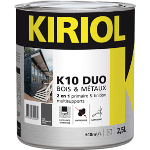 Peinture antirouille K10 Duo COMUS Satin Gris anthracite 2.5L - A013216