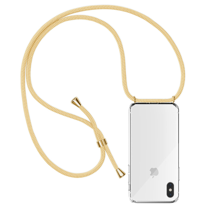 Cover trasparente per iPhone XS Max con pendente in nylon. Accessorio moda, vestibilità perfetta e massima protezione