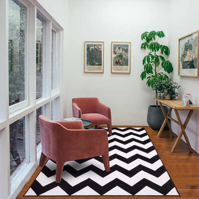 Tapis salon et chambre tissé motif géométrique MATE