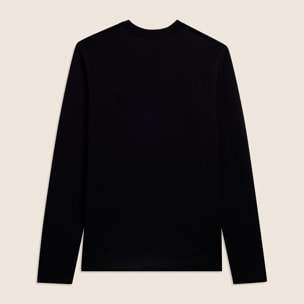 T-shirt manica lunga in cotone con logo ricamato