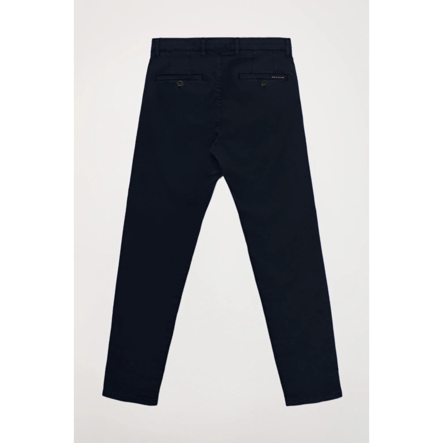 Pantaloni casual blu in cotone elasticizzato con particolari Polo Club