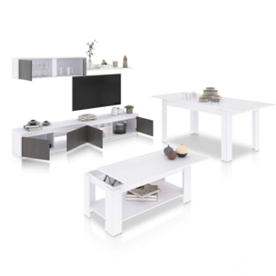Pack salón con mesa de centro y mesa de comedor Arlet Max Blanco Artik (Blanco Mate) - Óxido