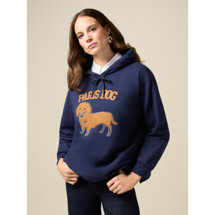 Oltre - Felpa con patch e applicazioni - Blu