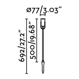 SLOT 500 Pique noir H50 14W 3000K