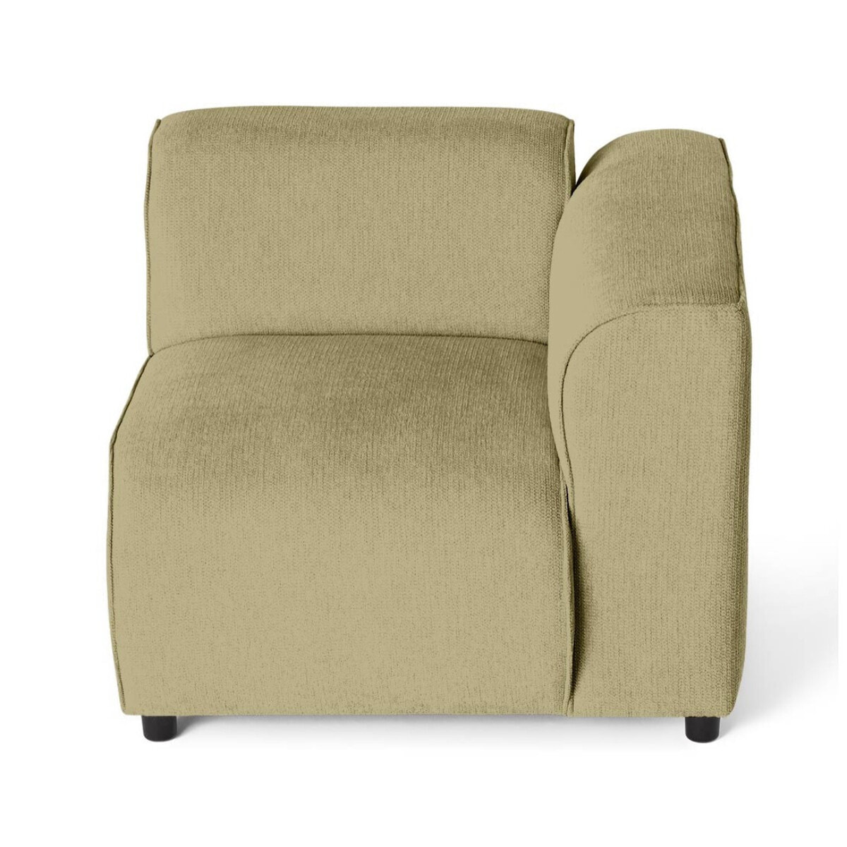 Suaro - Module d'assise d'angle droit en tissu texturé - Vert sauge