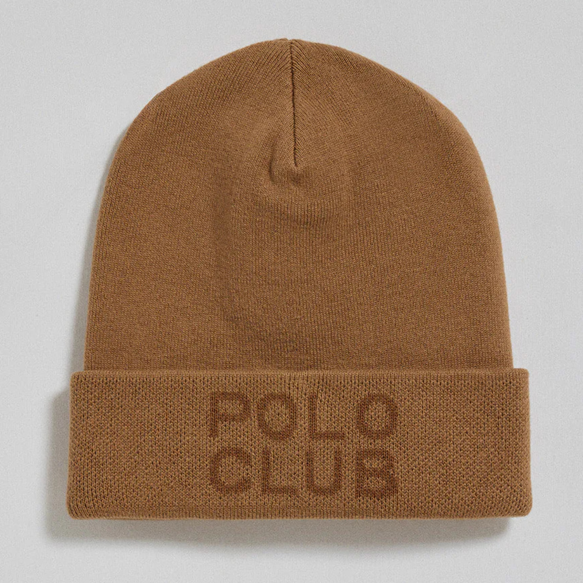 Cappellino Verth in lana cammello con logo Polo Club in jacquard