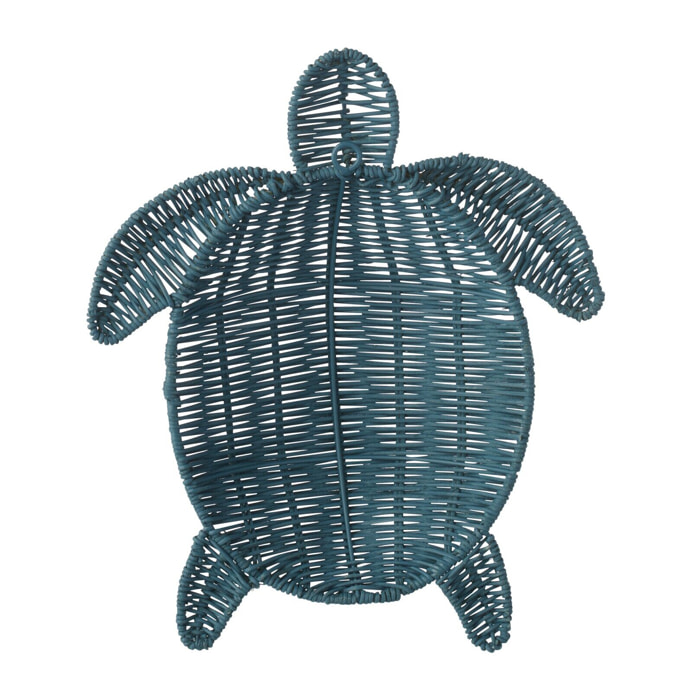 J-Line Décoration Murale Turtle - métal - bleu foncé - small