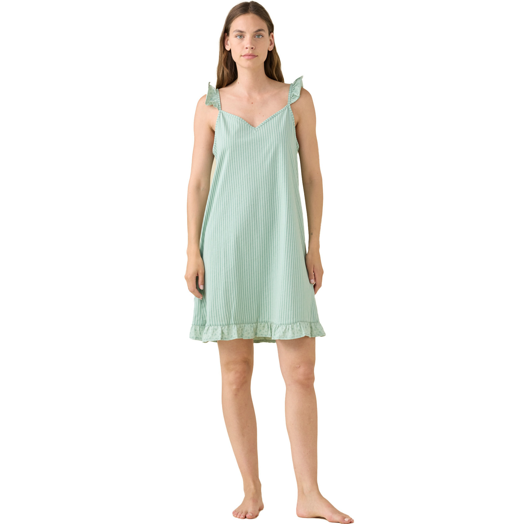 Camicia da notte donna in cotone bretellina little flower Noidinotte