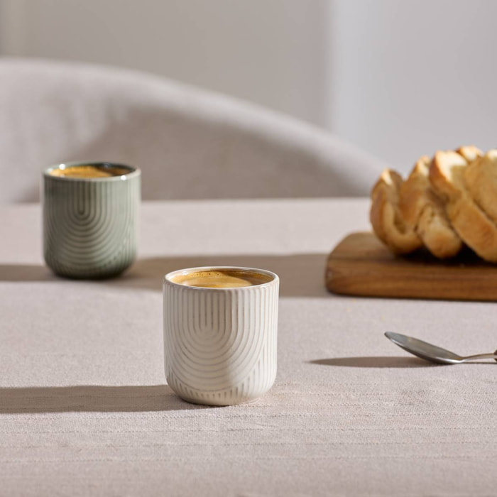 Tasse espresso motif courbes Lya 10cl blanc