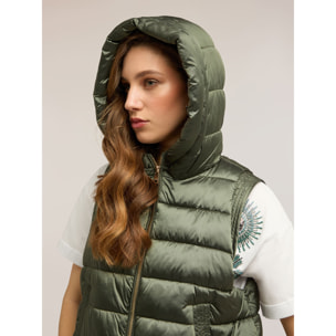 Motivi - Gilet imbottito in nylon - Verde militare