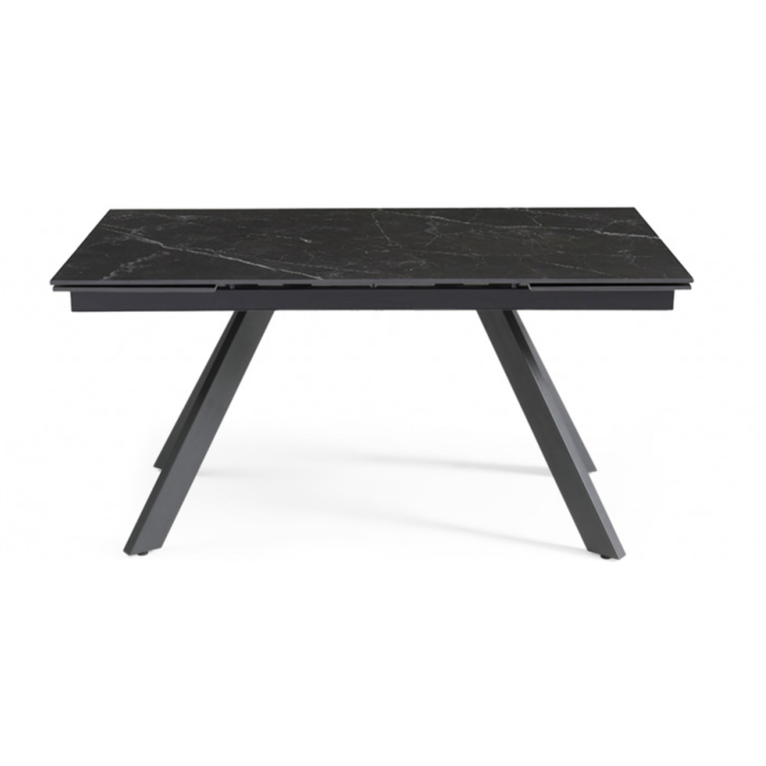 Table extensible en céramique marbré noir L160/240cm - 9 piètements - UNIK