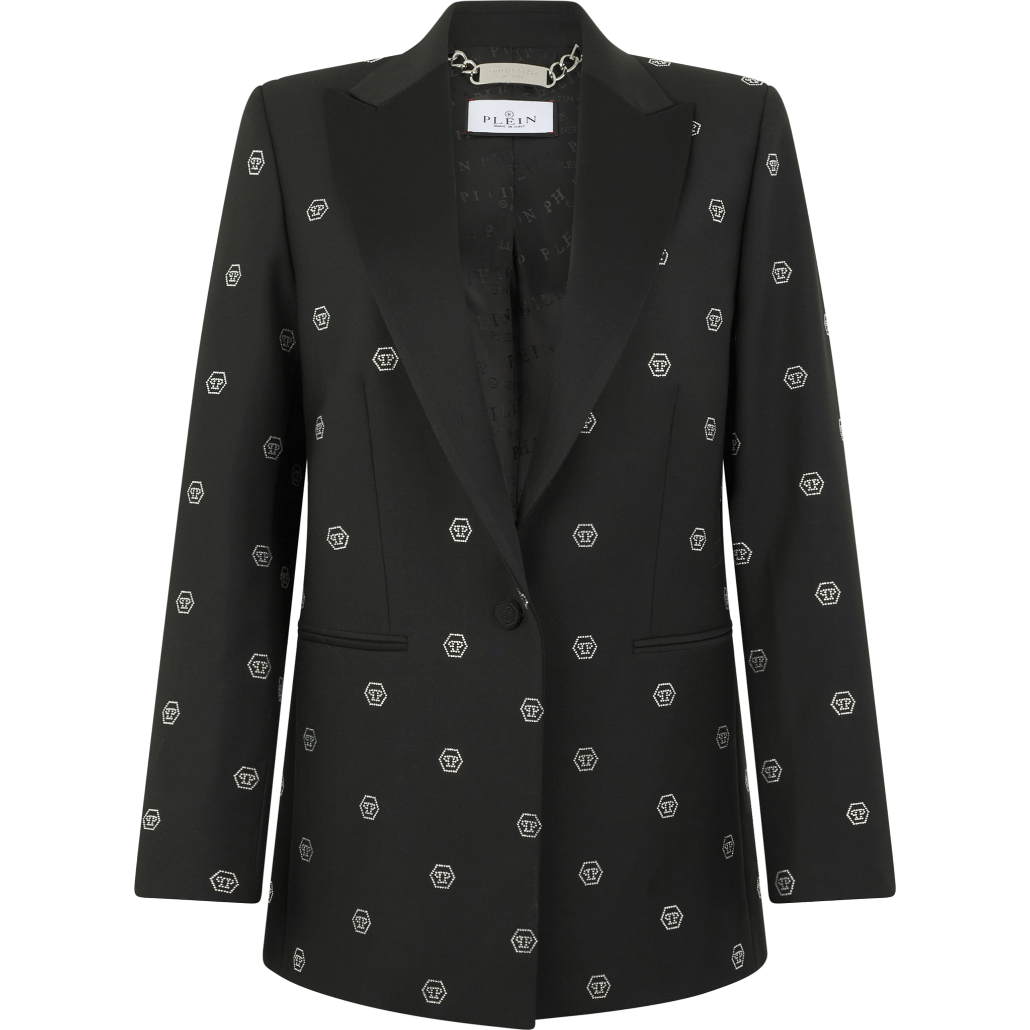PHILIPP PLEIN Boyfriend's Fit Blazer Monogram Strass Monogram