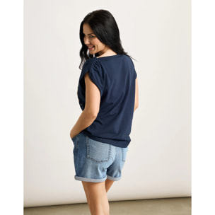 Camiseta Manga Corta Azul Marino - Oreana