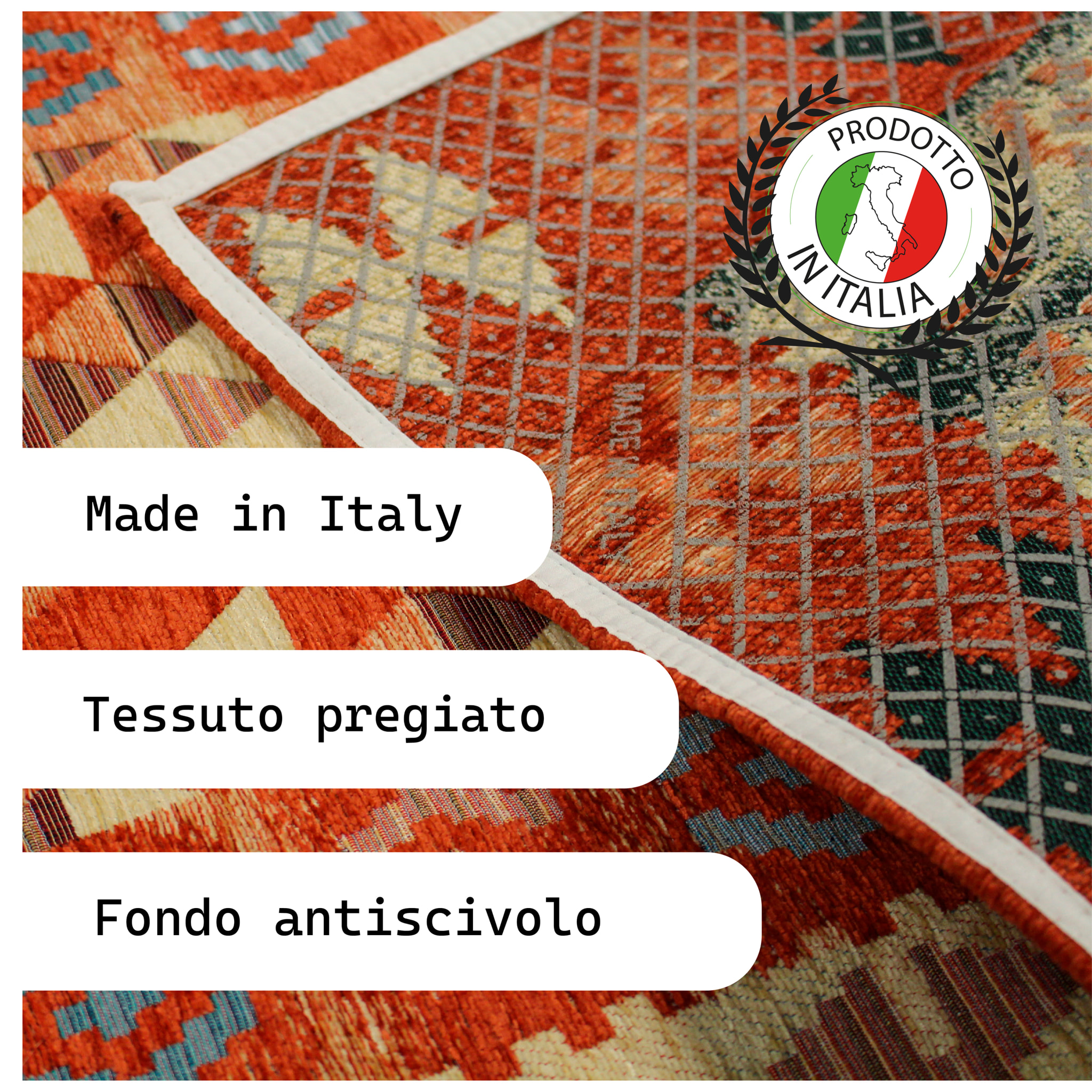 TAPPETO ARREDO DIS. GINKO GRIGIO PERLA MIS. 115X175 CM CON ANTISCIVOLO