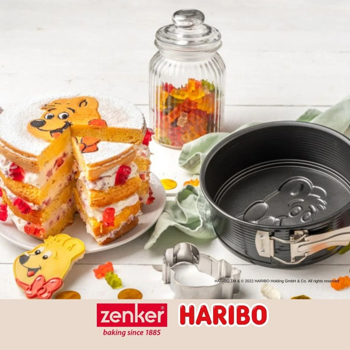 Set de 4 ustensiles de pâtisserie moule à manqué emporte-pièce ourson et spatule de cuisine Zenker Haribo