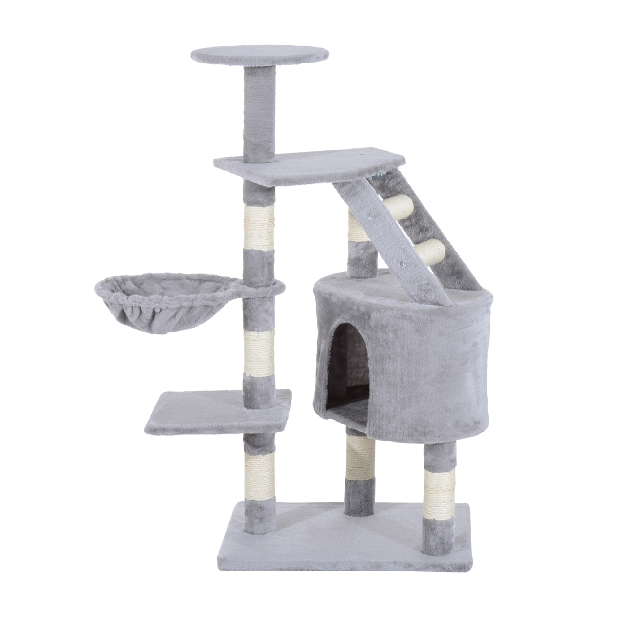 Rascador árbol para Gatos de Felpa 55x40x125cm Gris