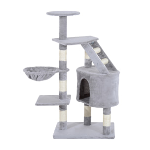 Rascador árbol para Gatos de Felpa 55x40x125cm Gris
