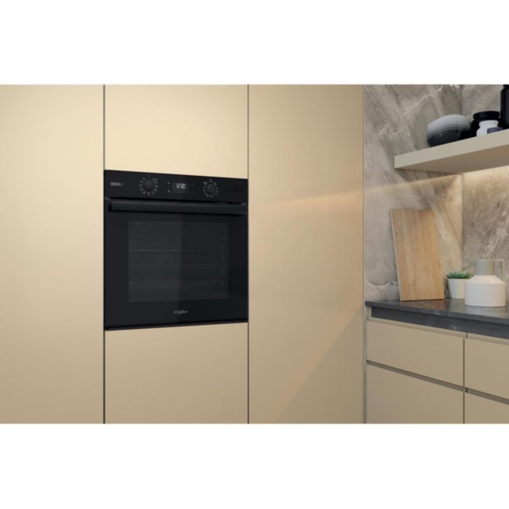 Four encastrable WHIRLPOOL OMSR58RU0B - Pyrolyse - Chaleur pulsée - Porte froide - noir Matt