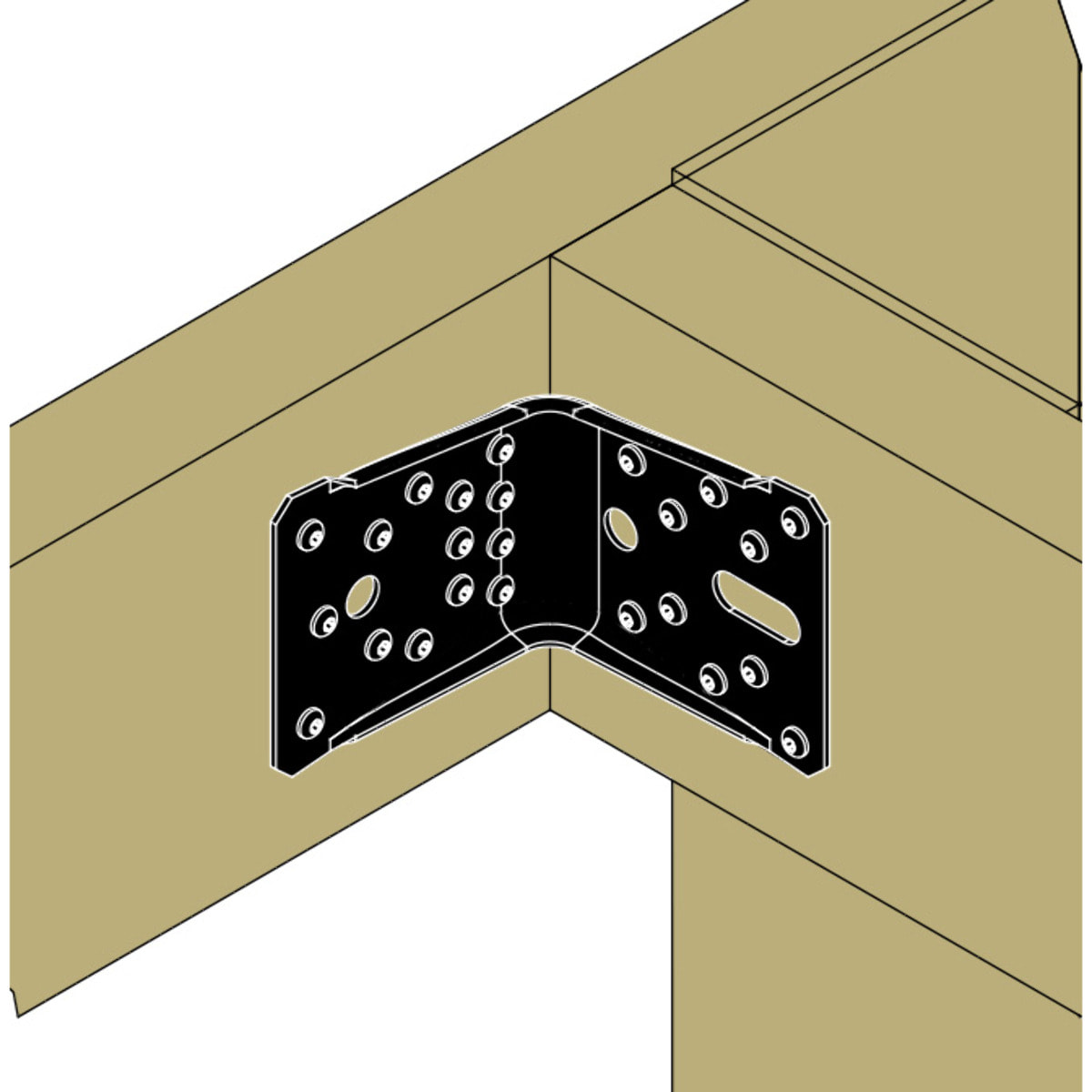 Equerre renforcée - Equerre de structure - Finition noire - SIMPSON - ABR100PB