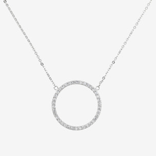 Collana con Cerchio in Cubic Zirconia in Argento 925 placcato Platino