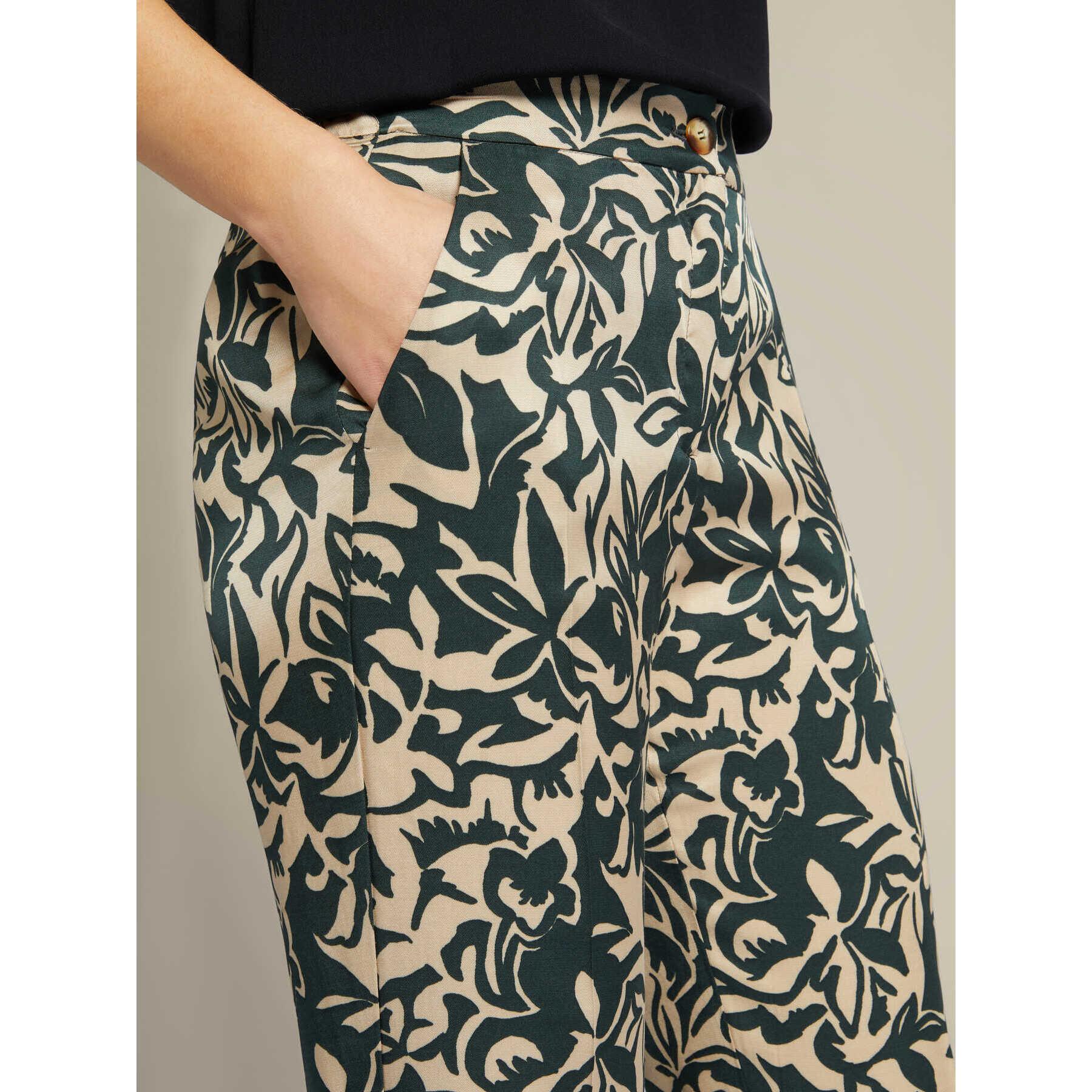 Elena Mirò - Pantalones estampados de viscosa ECOVERO™ - Militar