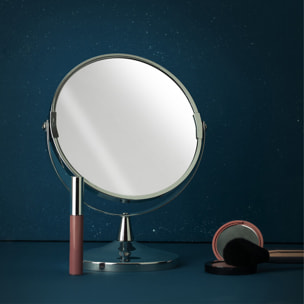 Miroir rond avec pied métal D17cm