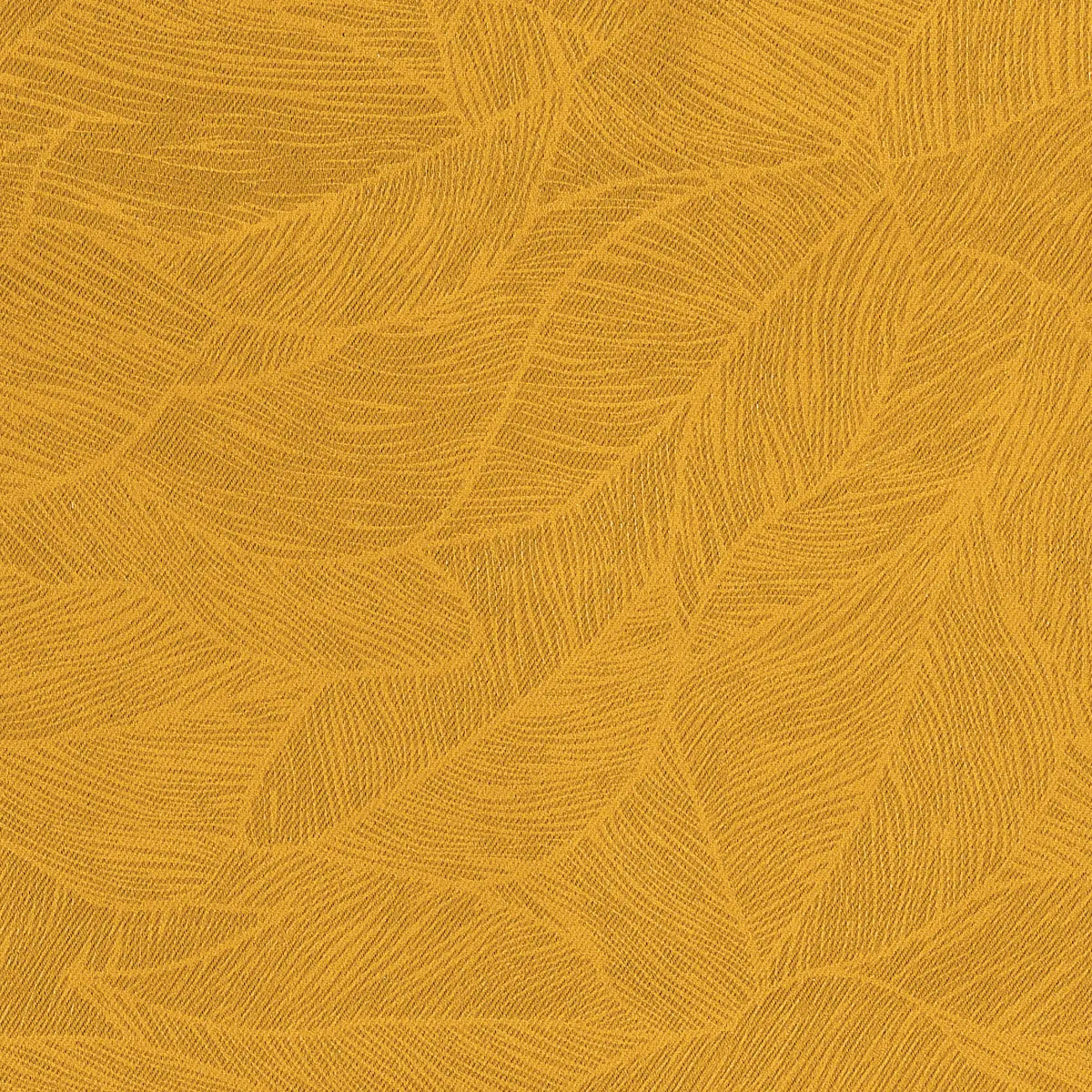 Rideau occultant "Feuilles" jaune moutarde 140x260cm