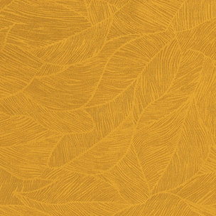 Rideau occultant "Feuilles" jaune moutarde 140x260cm