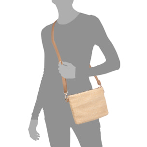Bellano Bolso bandolera Mujer. Tejido algodón piel sintética PU.