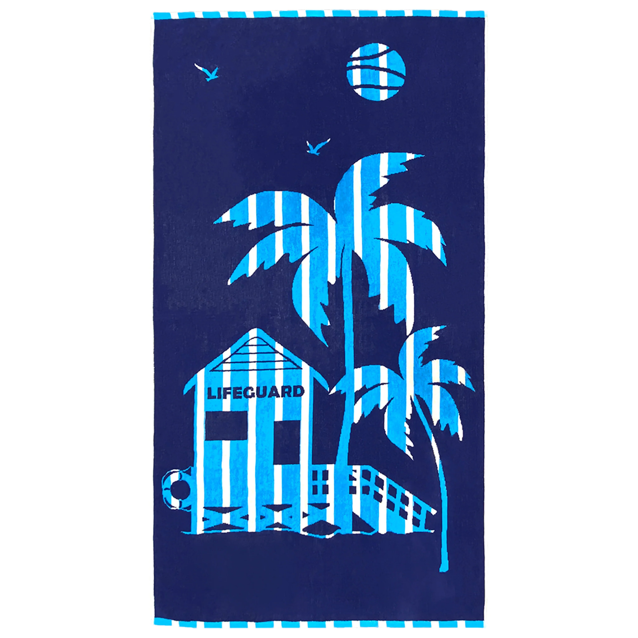 Serviette de plage éponge velours Jacquard - Santorini - 90x170cm - 400g/m²