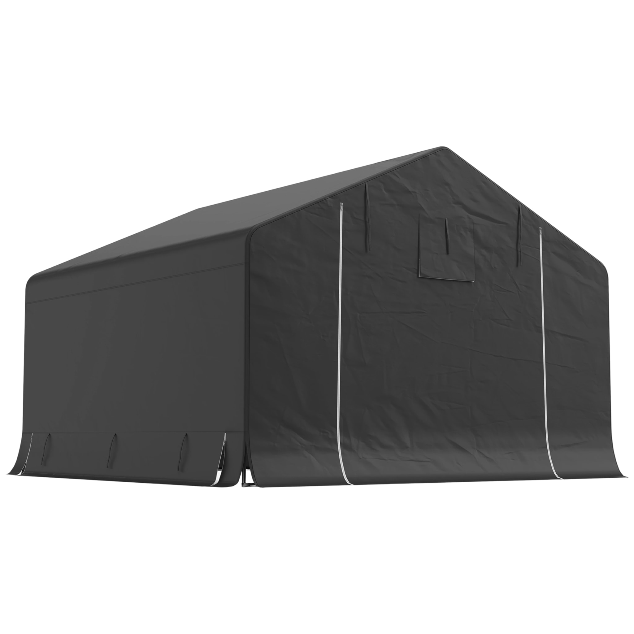 Tente de rangement extérieur - abri de jardin - 3x3x2,1m - métal PE gris