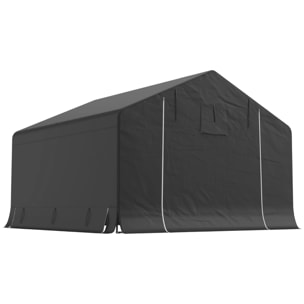 Tente de rangement extérieur - abri de jardin - 3x3x2,1m - métal PE gris