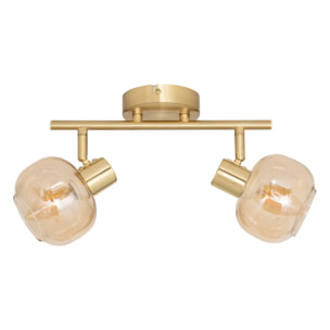 Applique murale plafonnier Pilia ambre 28x11cm