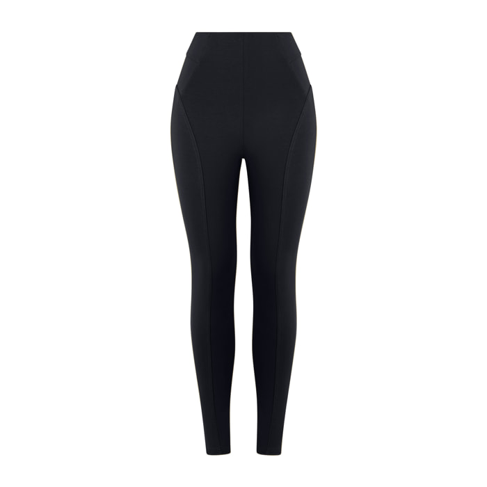 Pantaloni N.O.W. in jersey a vita alta con impunture