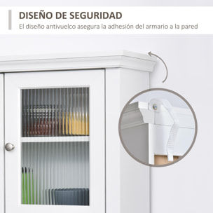 Alacena de Cocina Moderno Armario de Cocina con 1 Cajón 4 Puertas y Estantes Ajustables Carga 50 kg Mueble de Cocina para Comedor Salón 79x40x180 cm Blanco