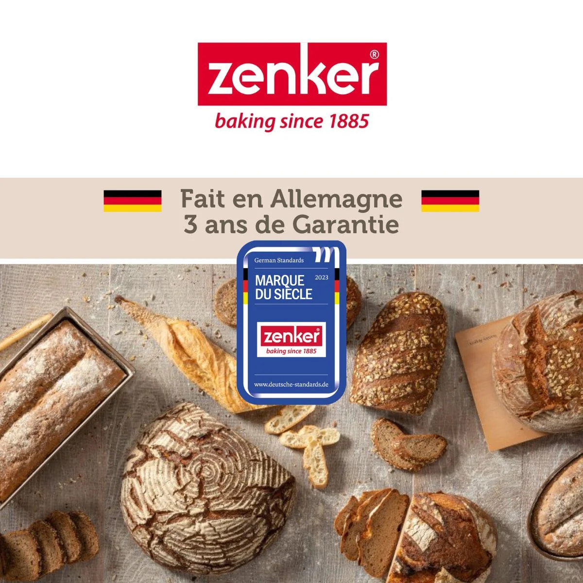 Ensemble de 2 Moules à pain 31cm Zenker Pure