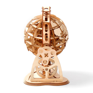 Modello in Legno 3D, design di Globo terrestre con movimento meccanico. 166 pezzi.