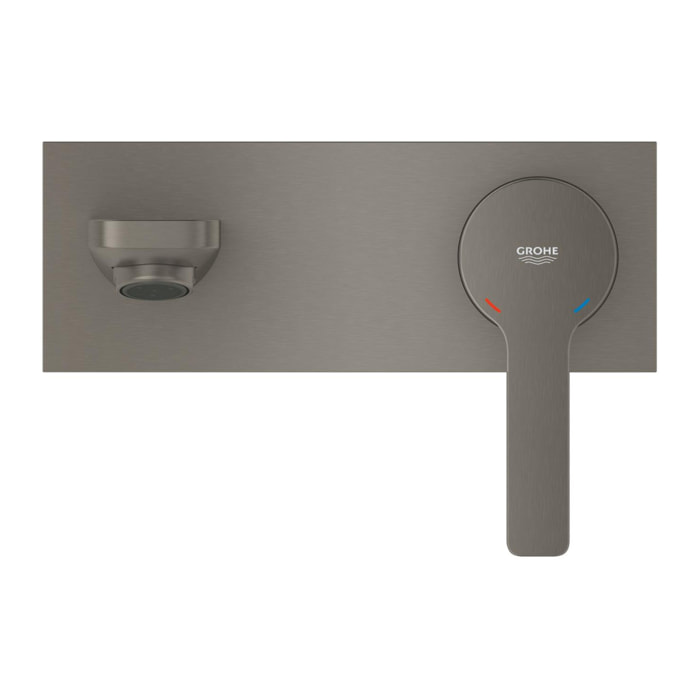 Mitigeur lavabo mural 2 trous Taille L - Hard Graphite brossé