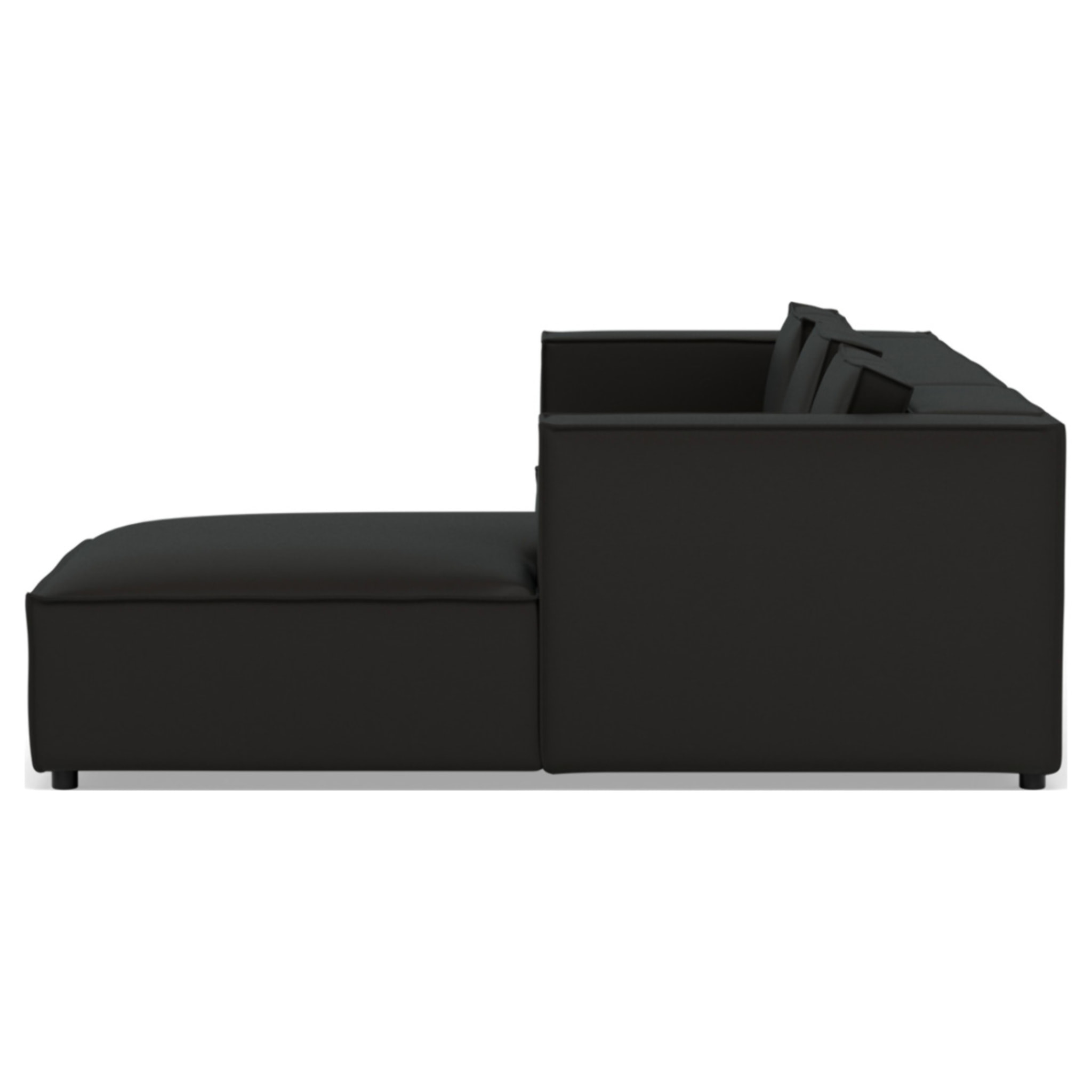 Stella - canapé d'angle droit 4 places en simili - Noir