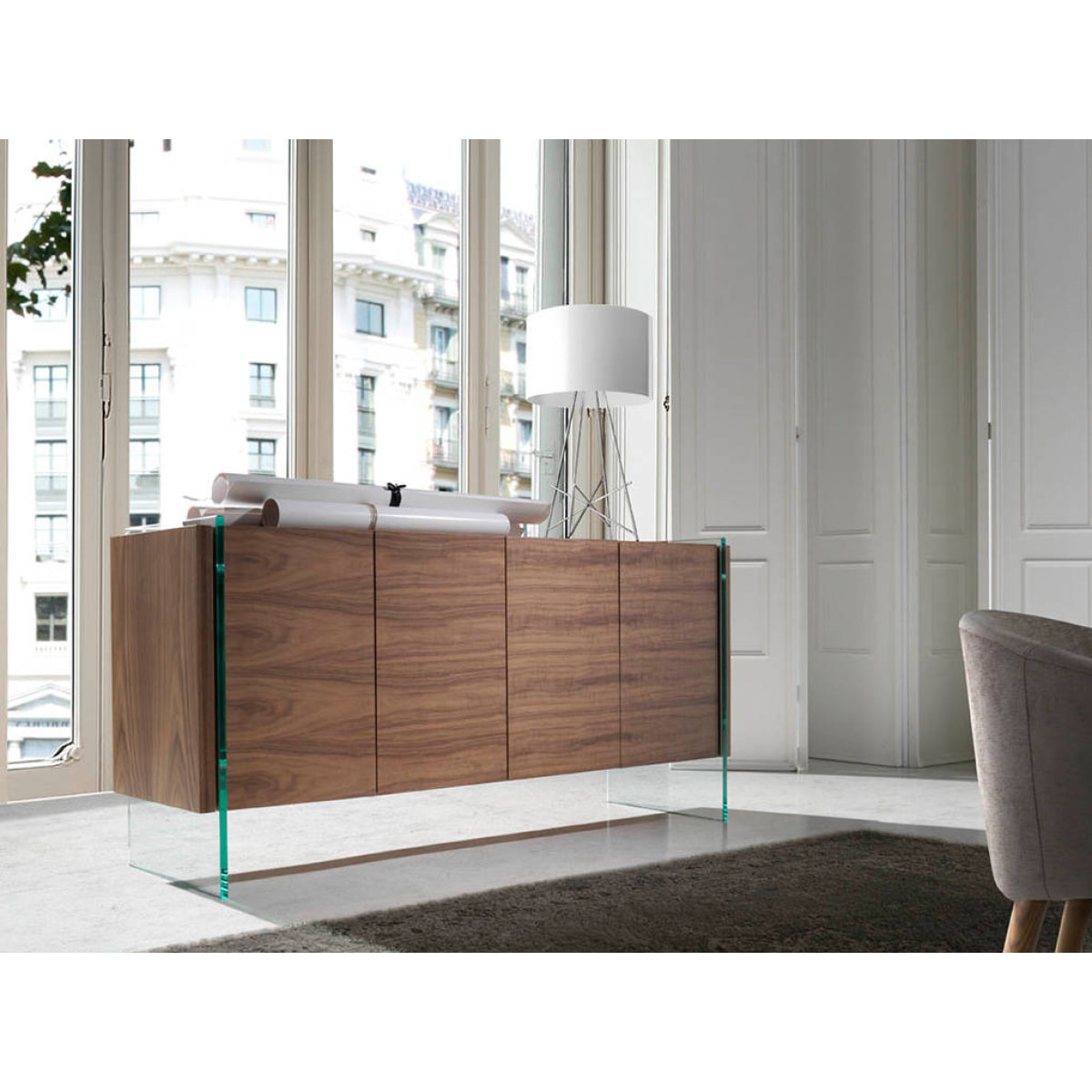 Aparador de Angel Cerda de nogal 170x43x77cm