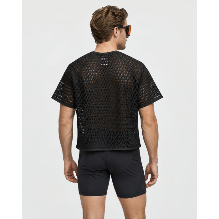 Camiseta técnica de rejilla para hombre ECOON ECOIce - Negro